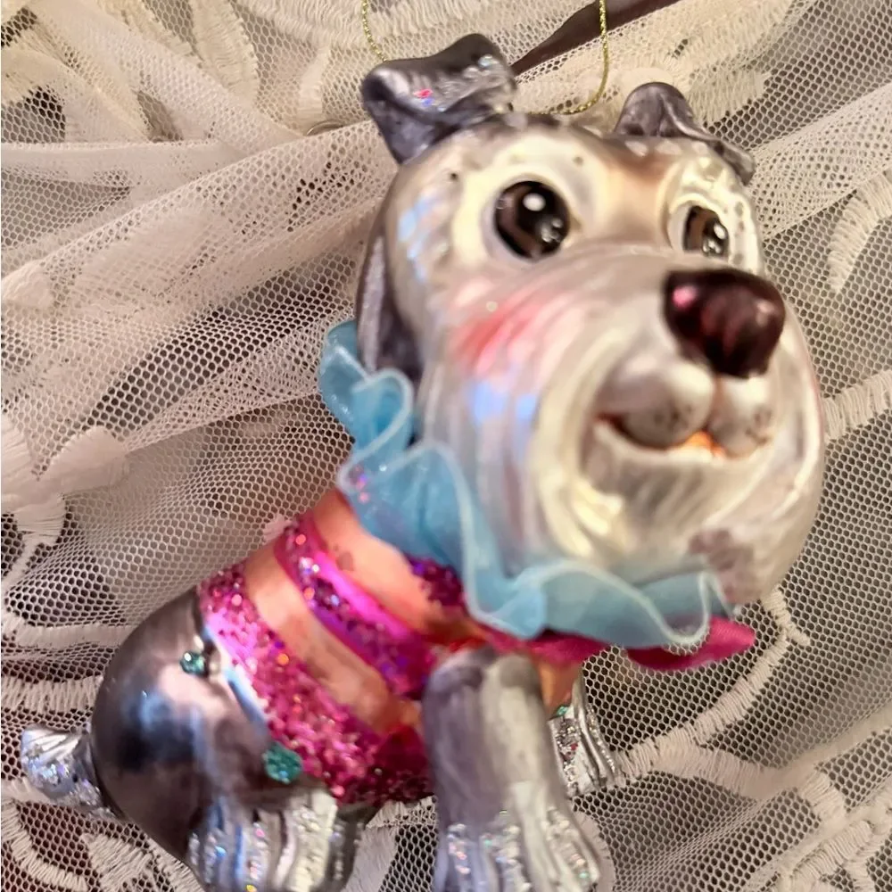 Hand Blown Glass Charming Shih Tzu Dog Holiday Ornament - Picture 8 of 8
